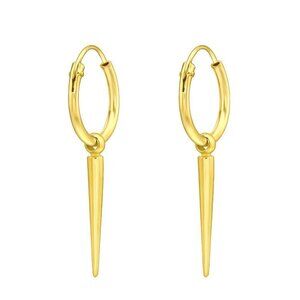 24K Gold Hoop Spike Earrings